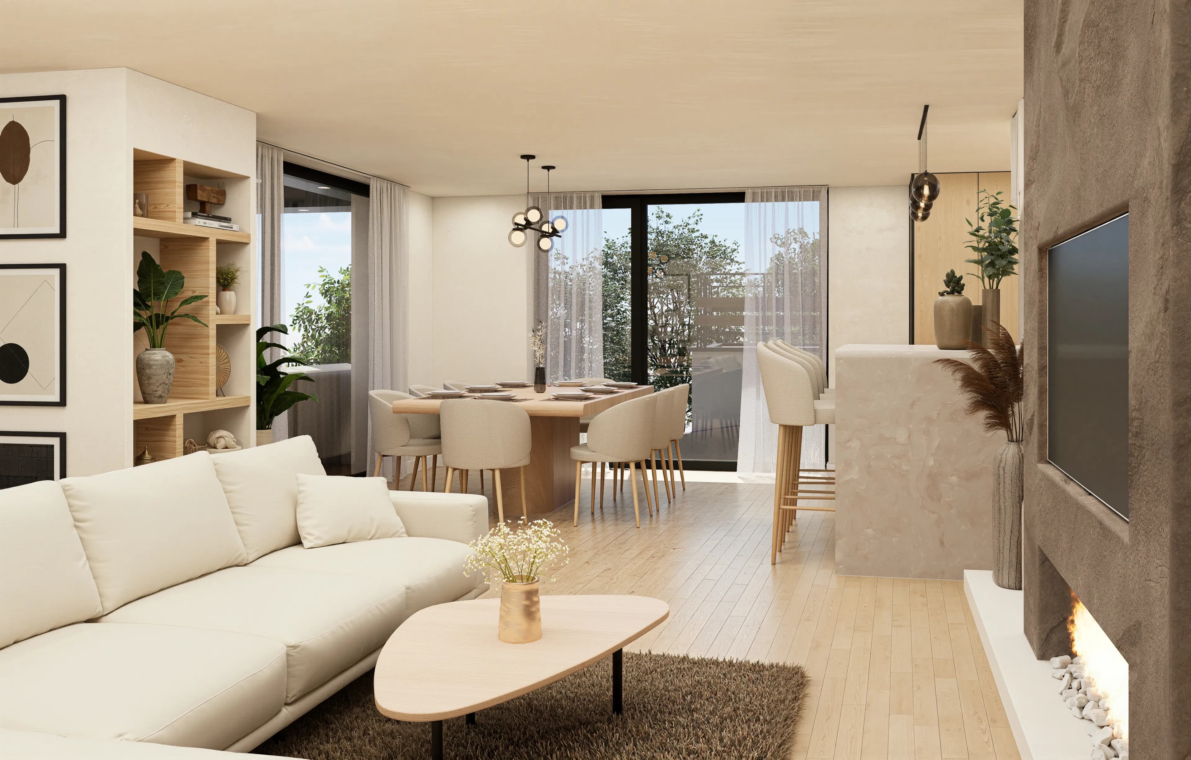 Prosvětlená jídelní část