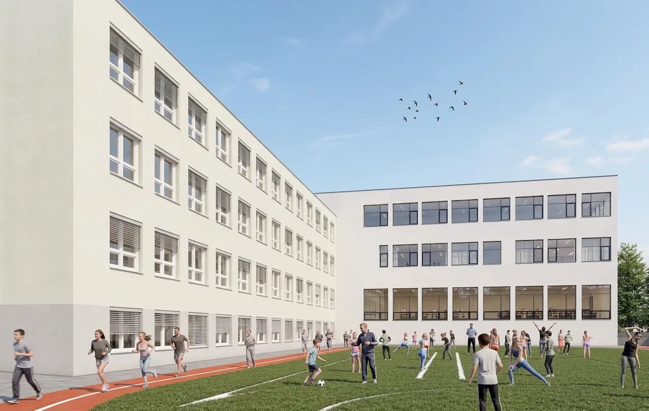 Kompozice dvou pavilonů