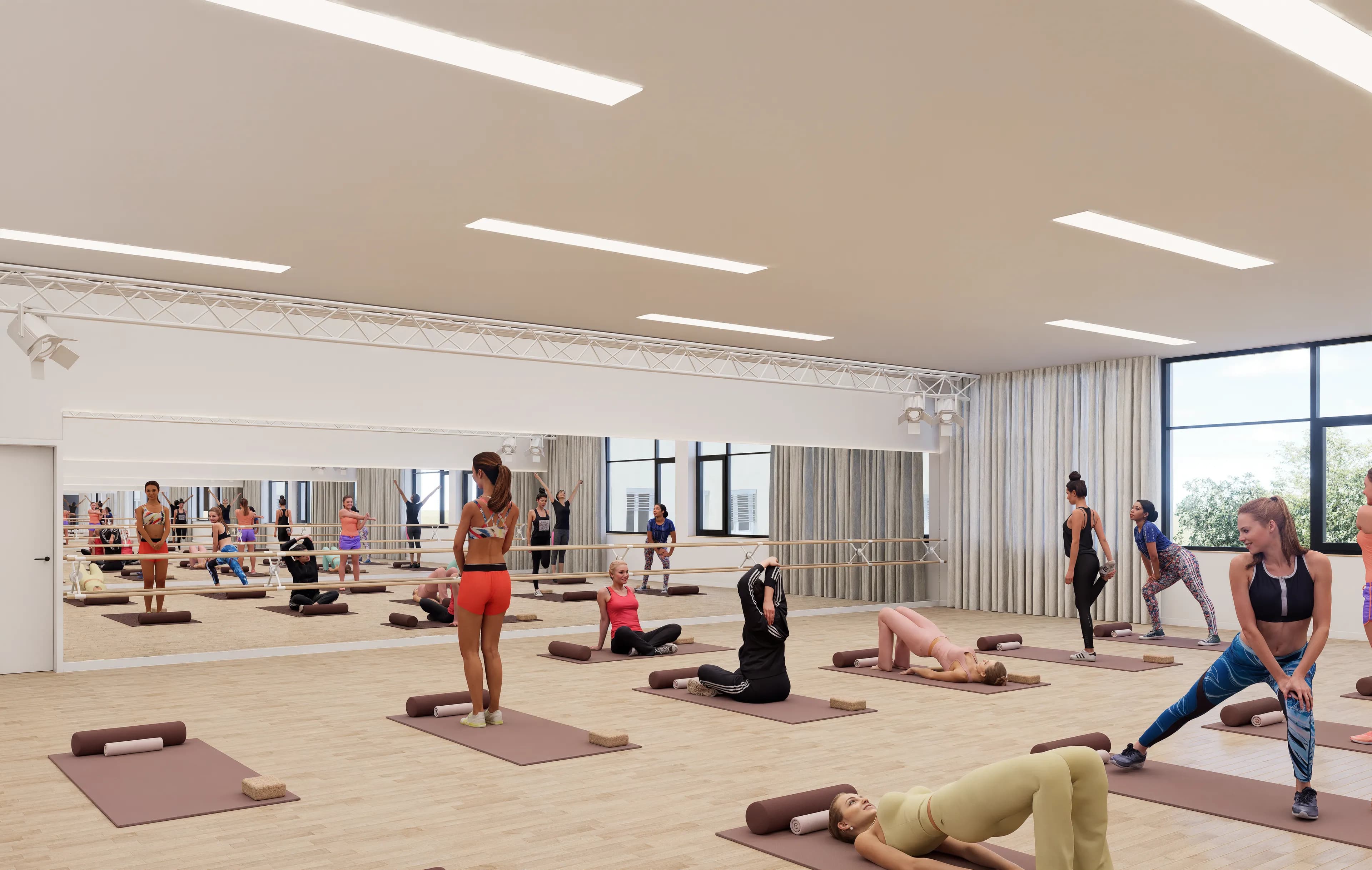 Taneční sál vybaven speciálním umělým osvětlením