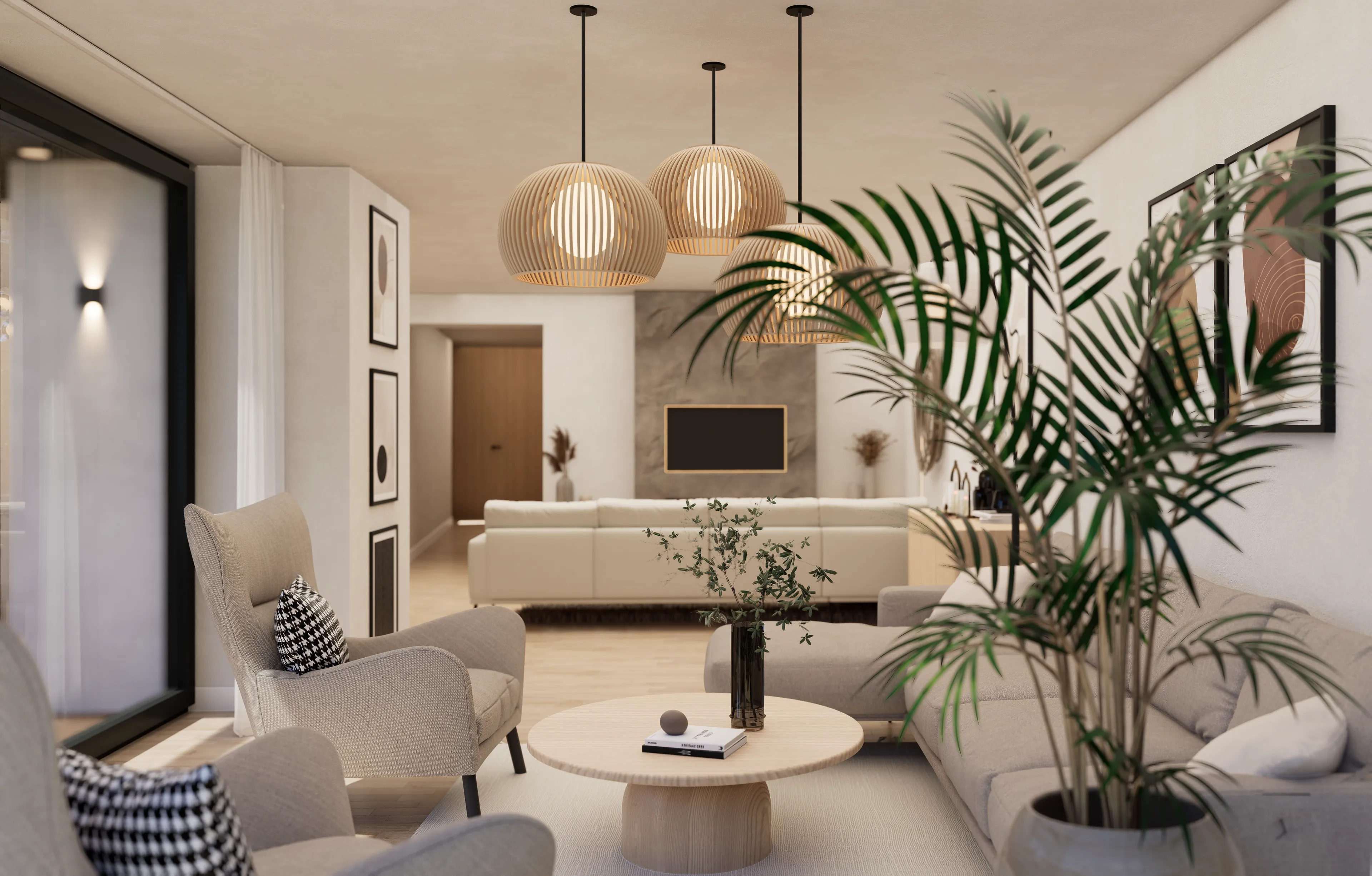 Relaxační část obývacího pokoje