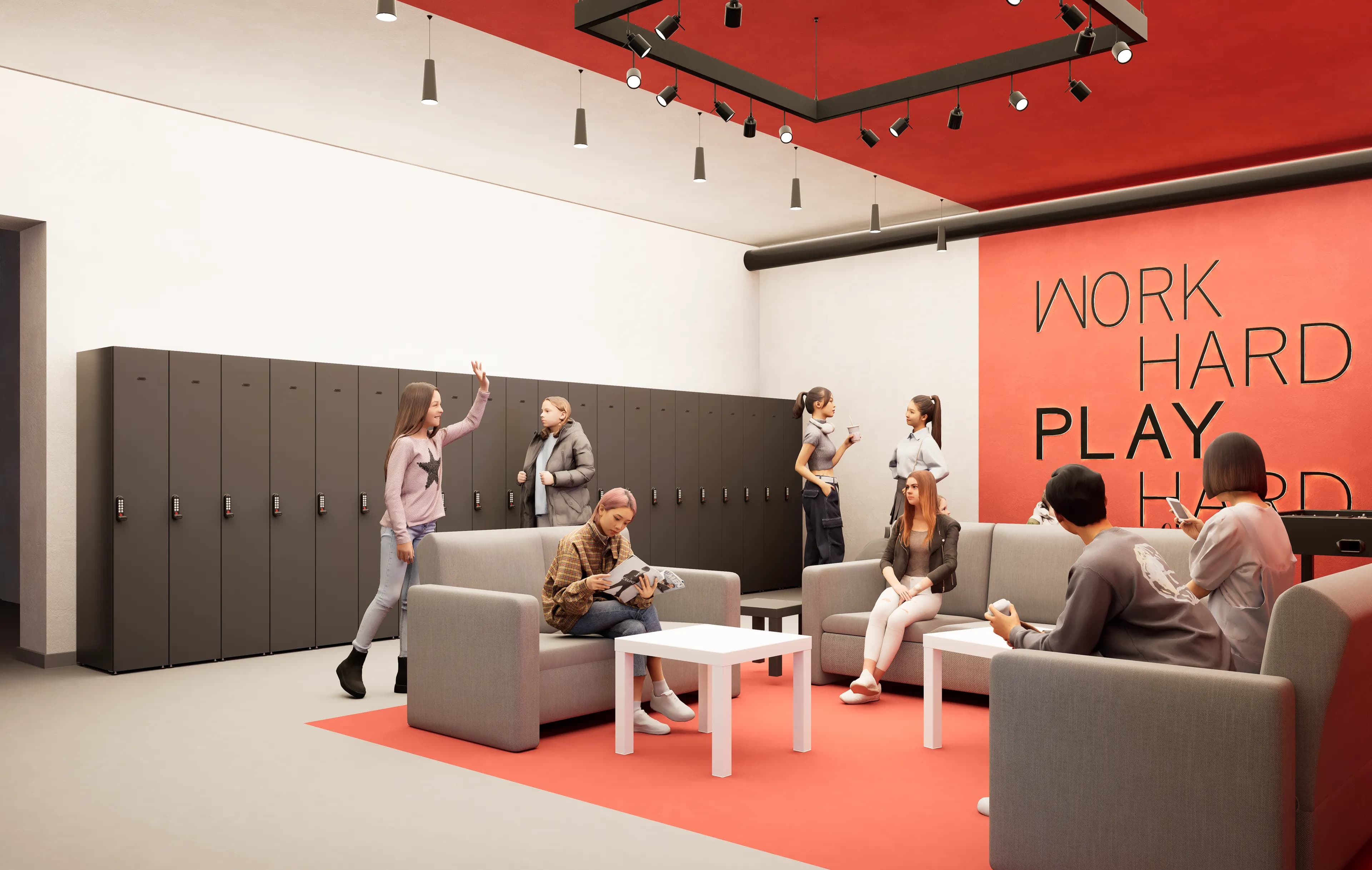 Oddechová meetina se šatními skříňkami pro žáky