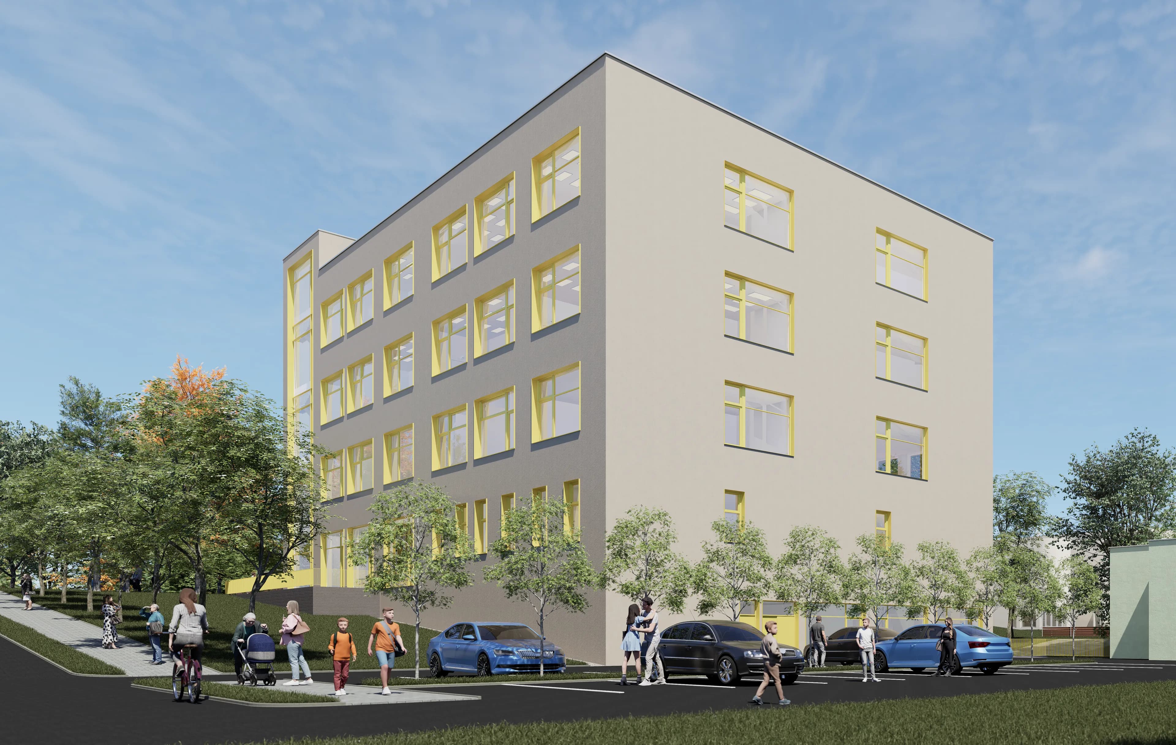 Zachována původní rostlá zeleň v okolí nového pavilonu