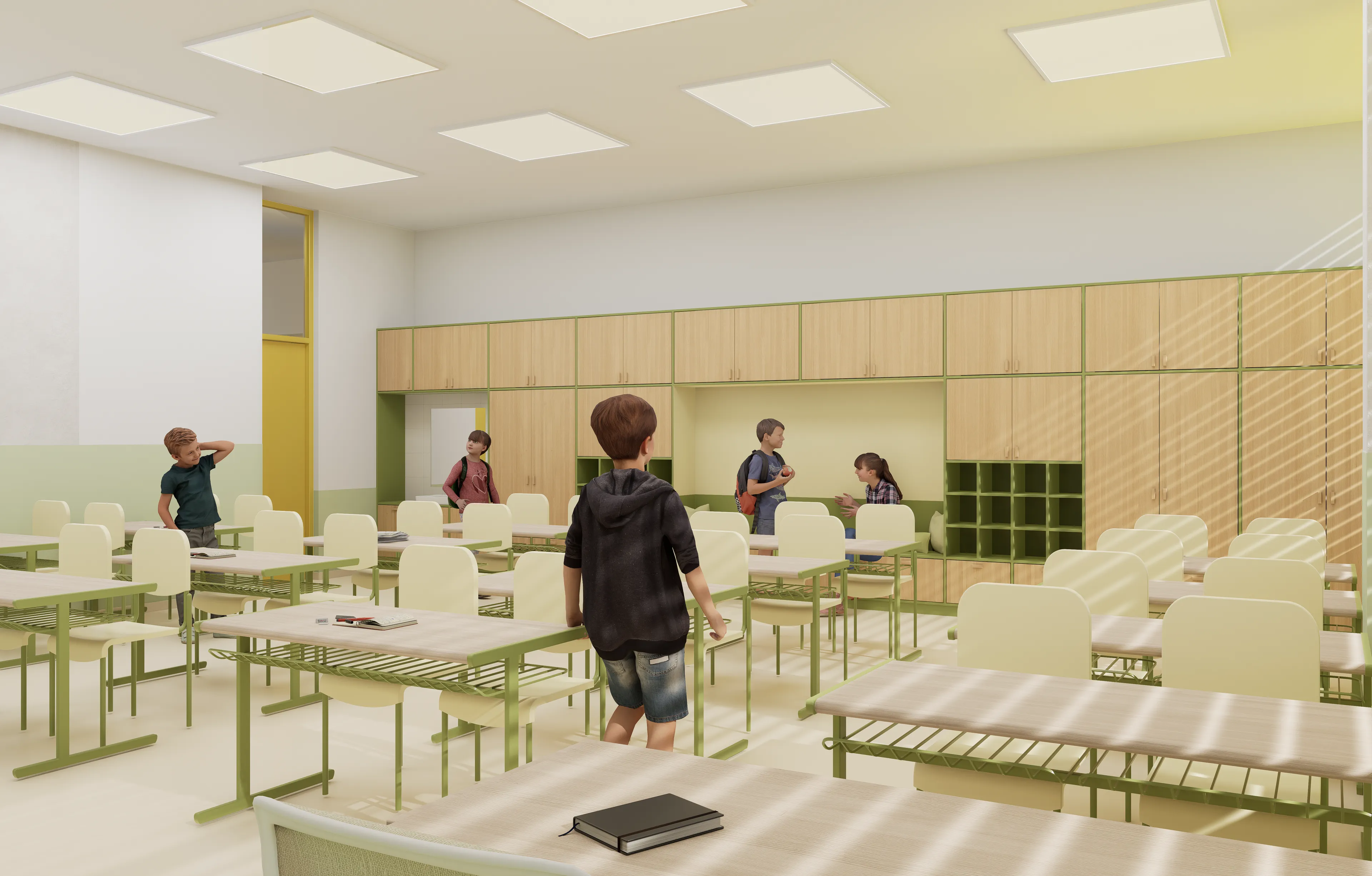 Nábytek s barevným detailem